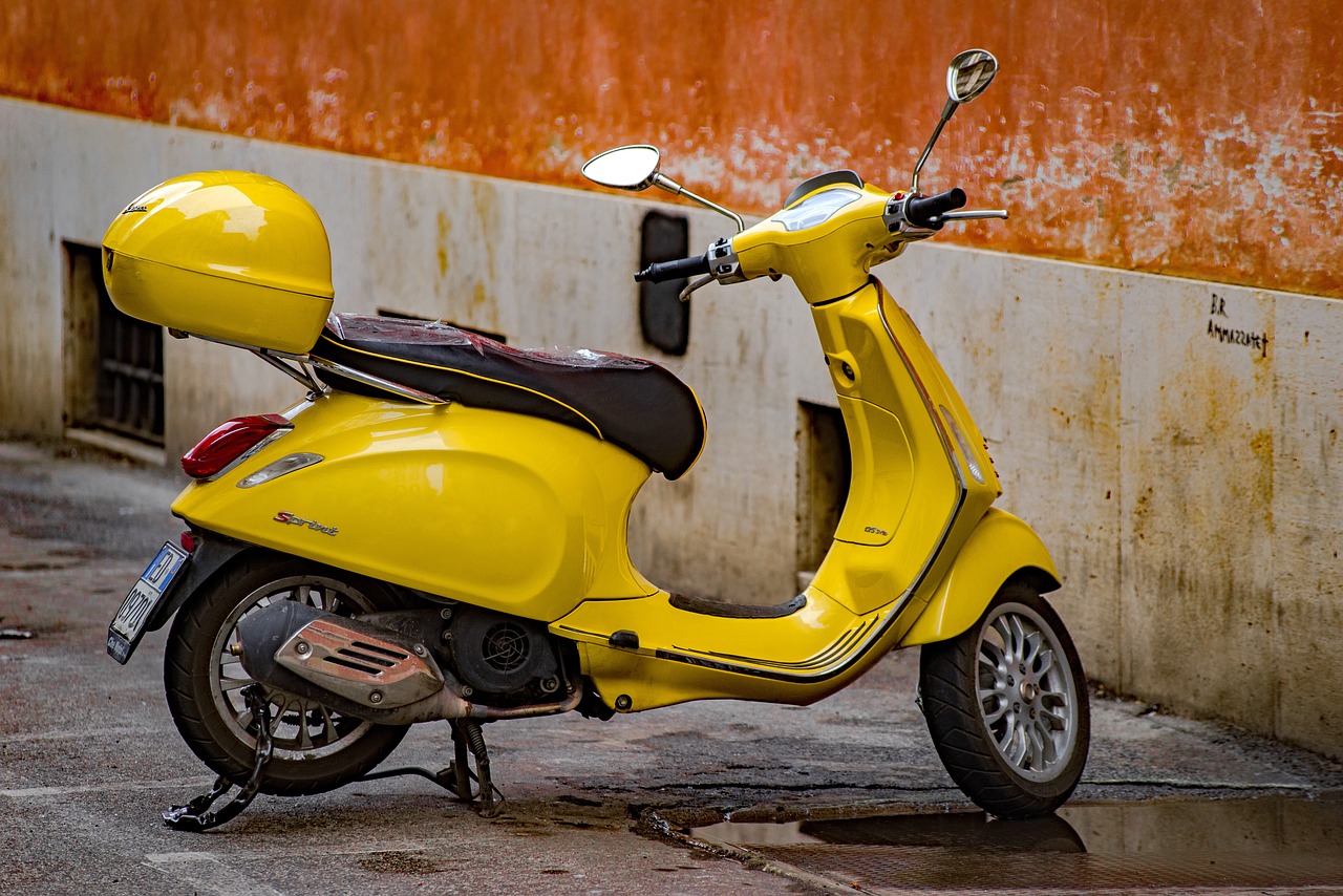 abandoned moped